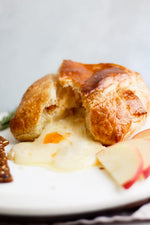 Baked Brie in puffed pastry  with Apricot Almond filling