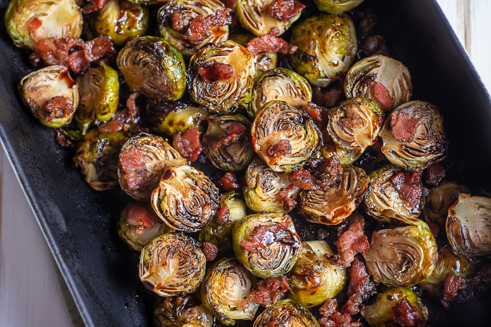 Brussel Sprouts with Bourbon and Bacon