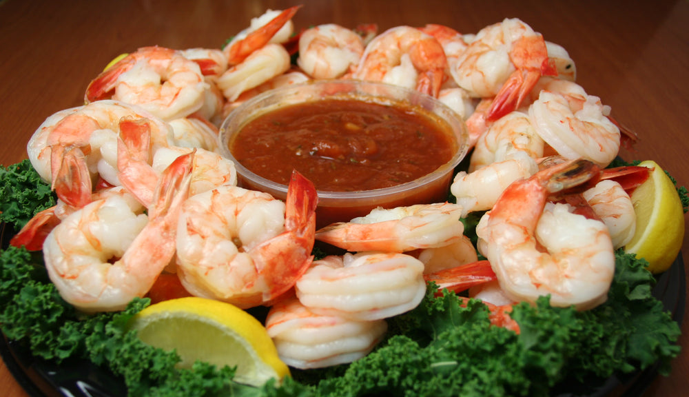 French Style Beer & Herb Steamed Shrimp with Spicy Cocktail Sauce